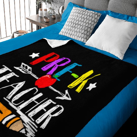 Funny Back To School Teacher Student Pre K Teacher Baby Blankets