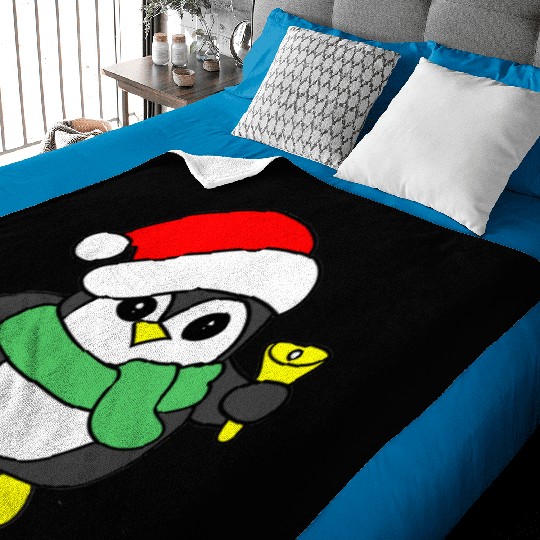 penguin ringing bell Baby Blankets