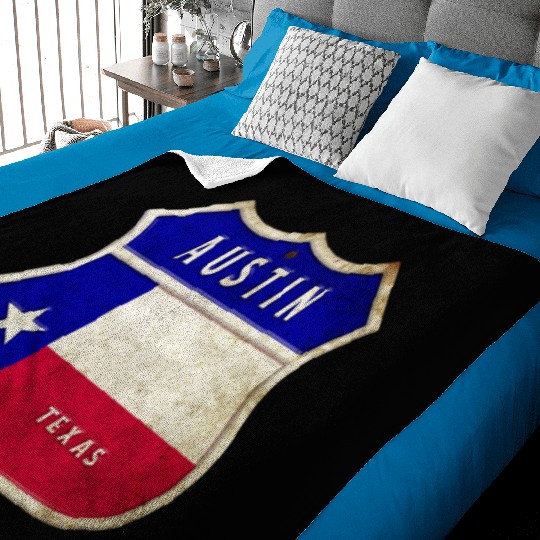 Austin Texas crest flags design Baby Blankets