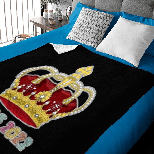 Queen Elizabeth II Royal Coat Emblem Monarch Crown Baby Blankets