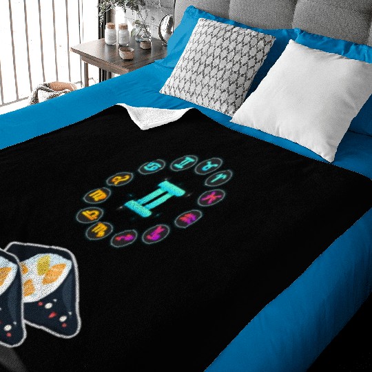 Japanese Sushi Funny Gemini Zodiac Sushi Lover Pun Baby Blankets