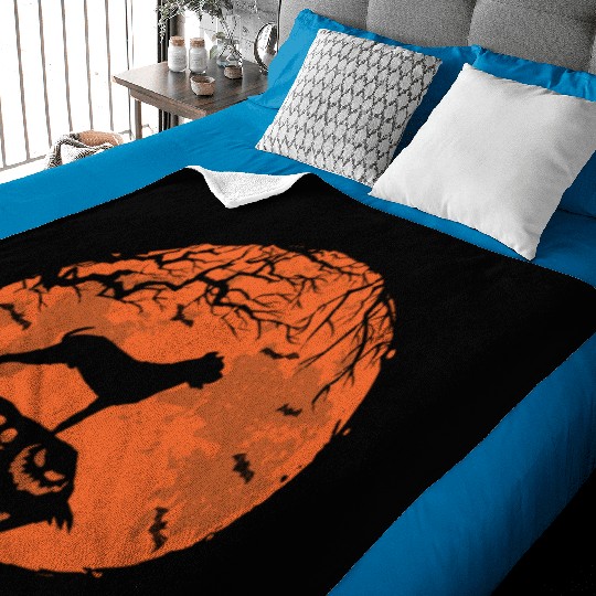 Dogo Argentino And Moon Halloween Funny Dog Lover Baby Blankets