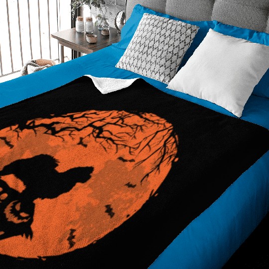 Pekingese dog And Moon Halloween Funny Dog Lover Baby Blankets