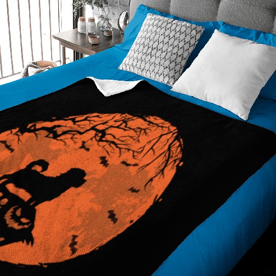 Maltese Dog And Moon Halloween Funny Dog Lover Baby Blankets