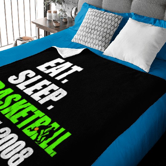 Eat Sleep Basketball Since 2008 11th Birthday Baby Blankets