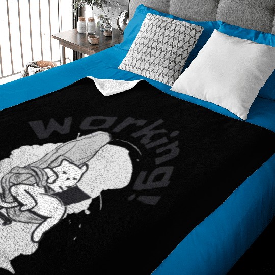 Working Cat Busy Cat Owner Professional Worker Baby Blankets