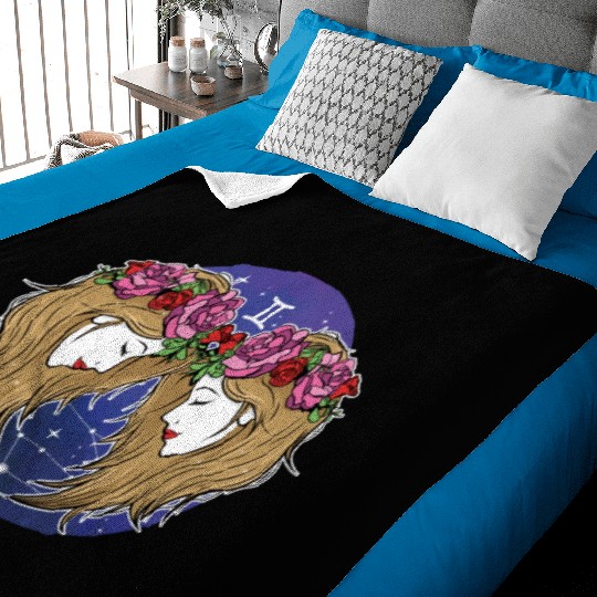Gemini Zodiac Sign Illustration Art Baby Blankets