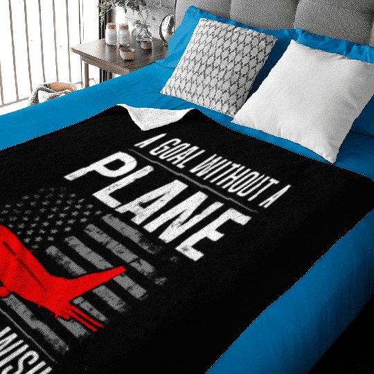 Airline Pilot Quote -Amreican Flag Aircraft Pilot Baby Blankets
