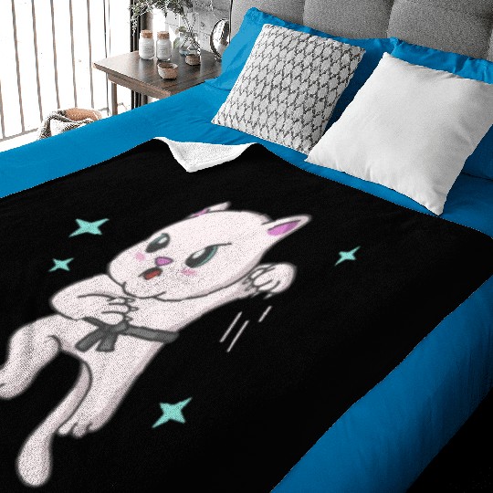 Kawaii Cat Ninja Kitten Fighter Karate Baby Blankets