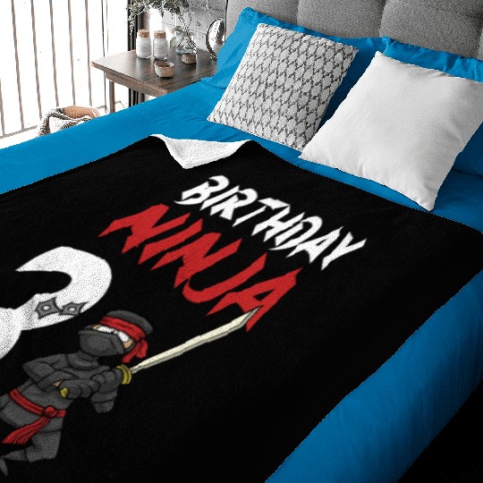Birthday Party 3 Years Old Japanese Ninja Birthday Baby Blankets