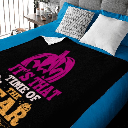 Pumpkin time autumn Halloween Baby Blankets