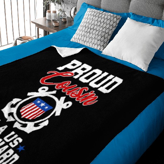 Proud US Coast Guard Cousin Baby Blankets