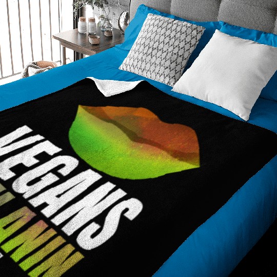 Lovable Melanin Of Vegans Quote Baby Blankets