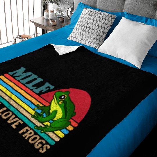 Milf Man I Love Frogs Baby Blankets