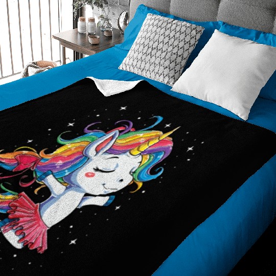 Unicorn Ballet Dancer Baby Blankets