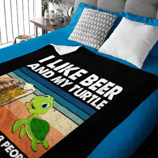 Halloween Retro I Like Beer My Turtle and Maybe 7 Baby Blankets