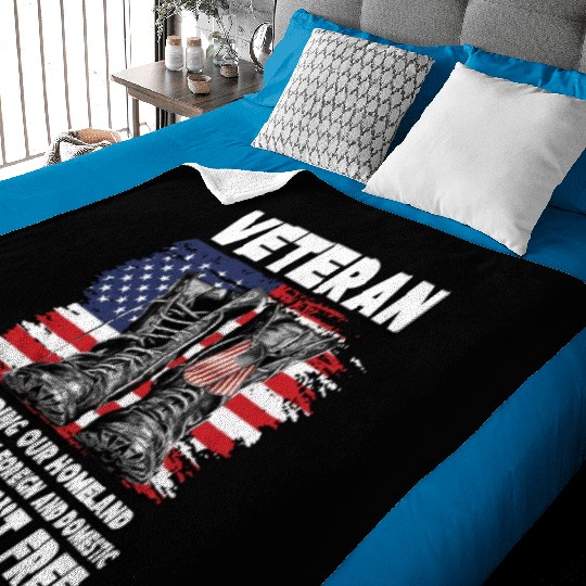 VETERAN PROTECTING AT HOME FREEDOM ISNT FREE Baby Blankets