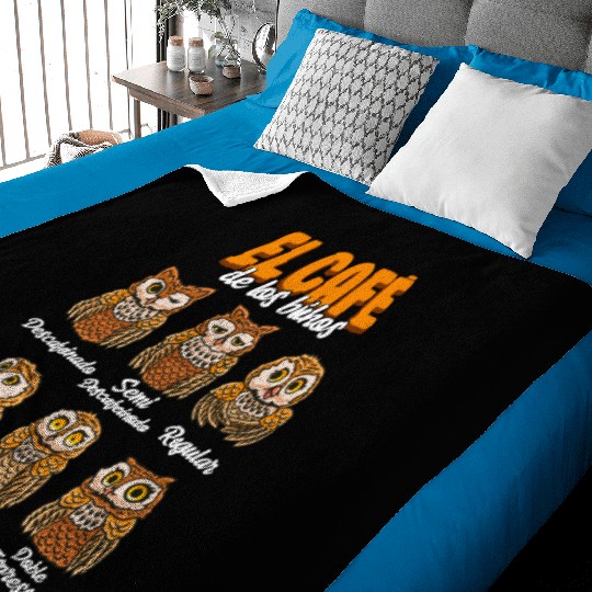 Coffe Owls Types Of Owls Coffee Baby Blankets