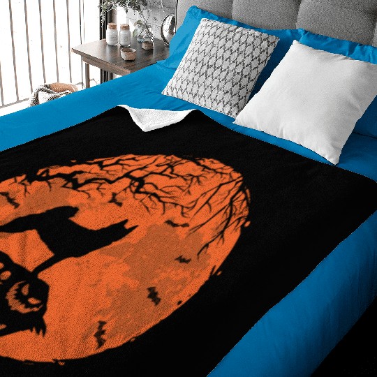Norwegian Buhund And Moon Halloween Dog Lover Gift Baby Blankets