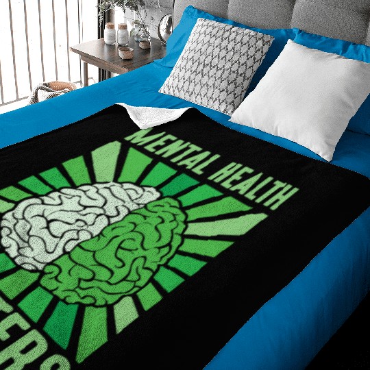 Mental Health Matters Brain Awareness Vintage Baby Blankets