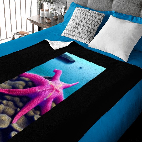 Pink starfish Baby Blankets