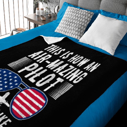 Aircraft Pun Airmazing Pilot - Airline Pilot Baby Blankets