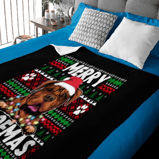 Bordeaux Great Dane Christmas Lights Dog Lovers Xm Baby Blankets