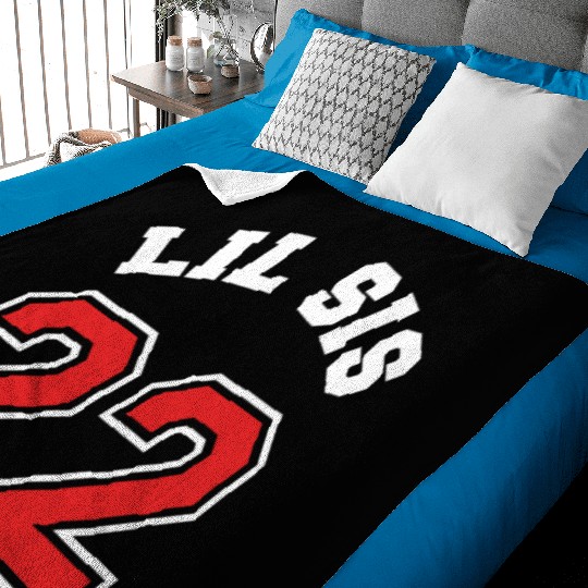 Lil Sis 2022 Little Sister Baby Family Birth Child Baby Blankets