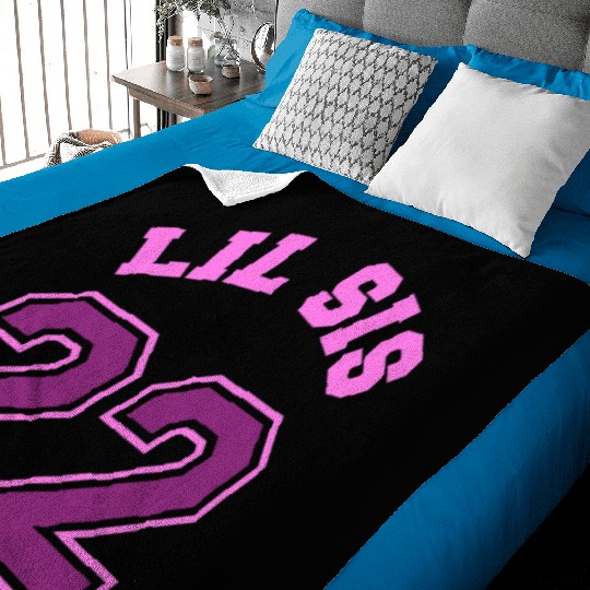 Lil Sis 2022 Little Sister Baby Family Birth Child Baby Blankets