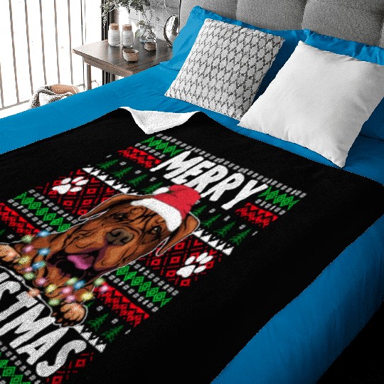 Bordeaux Great Dane Christmas Lights Dog Lovers Xm Baby Blankets