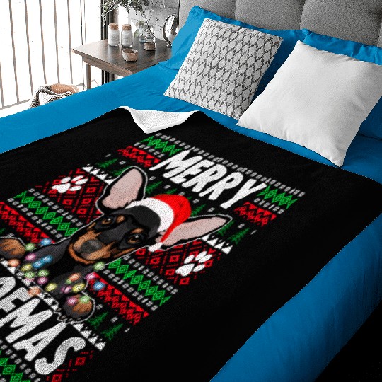 Chihuahua Christmas Lights Dog Lovers Xmas Pajama Baby Blankets