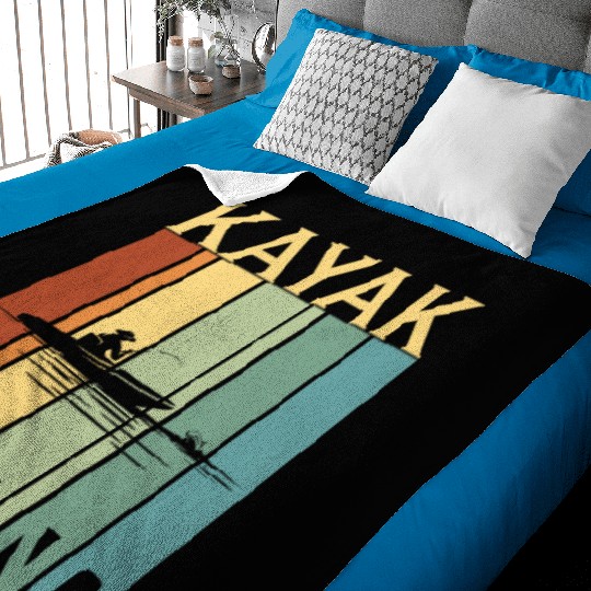 Kayak Fishing Fishing Fisherman Retro Vintage Baby Blankets