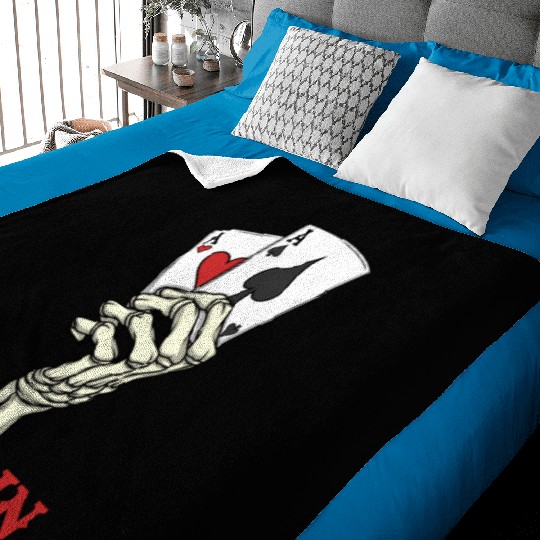 Poker Player Poker Cards Ace Skeleton Hand Poker Baby Blankets