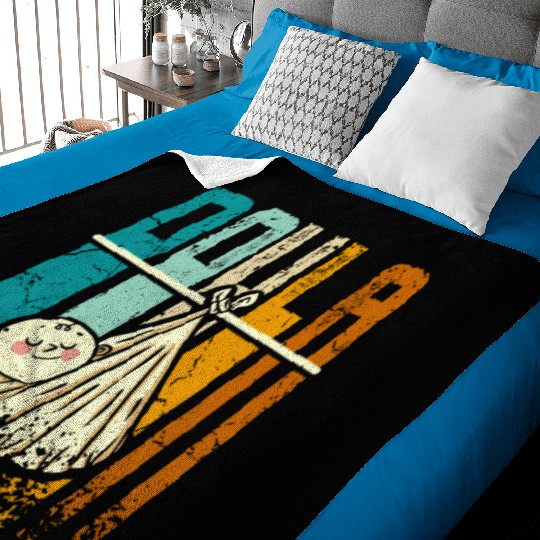 Retro Vintage Doula Baby Blankets