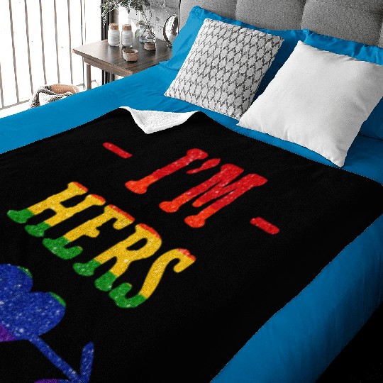 I'm Hers Lesbian Couple Matching Baby Blankets