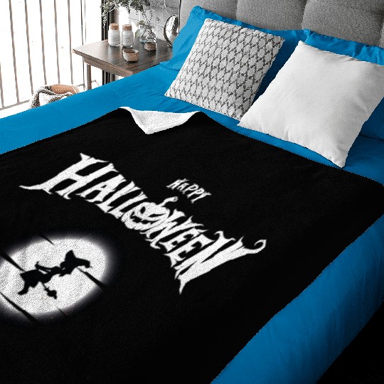 Happy Halloween, little witch on ballet Baby Blankets