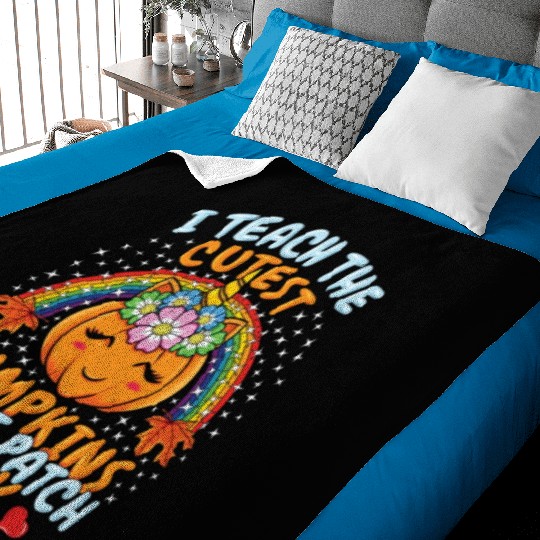 I Teach Cutest Pumpkins Patch Pre K Teacher Baby Blankets