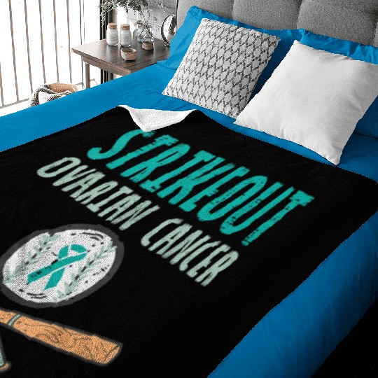 Funny Baseball Lover For Teal Ribbon Awareness Baby Blankets