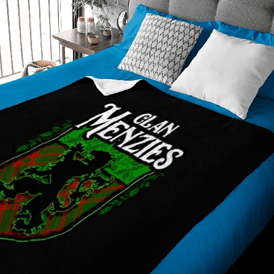 Clan Menzies Scottish Tartan Rampant Lion Celtic Baby Blankets