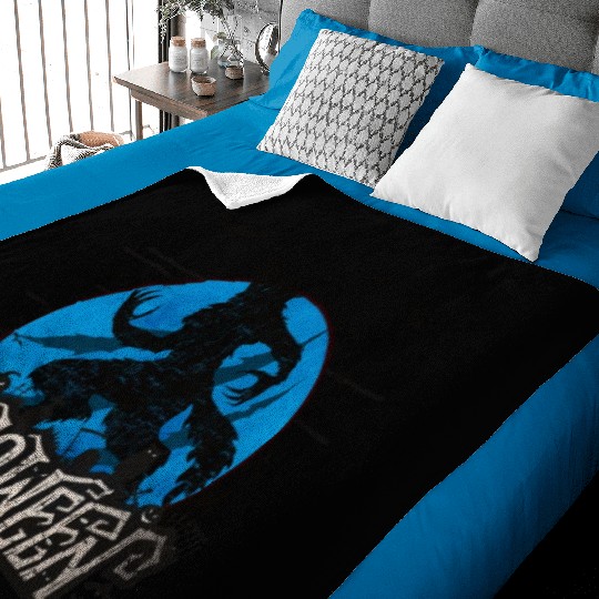 Werewolf howling at the moon Baby Blankets