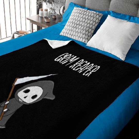 the grim reaper skeleton lovely Baby Blankets