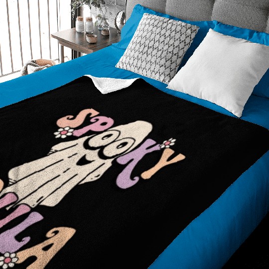 Cute Spooky Doula Halloween Retro Baby Blankets