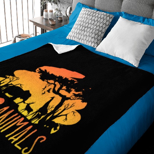 Wild Animal Lover Safari Sunset African Baby Blankets