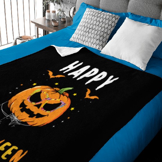 Trick Or Treat Happy Pumpkin Halloween 2022 Baby Blankets