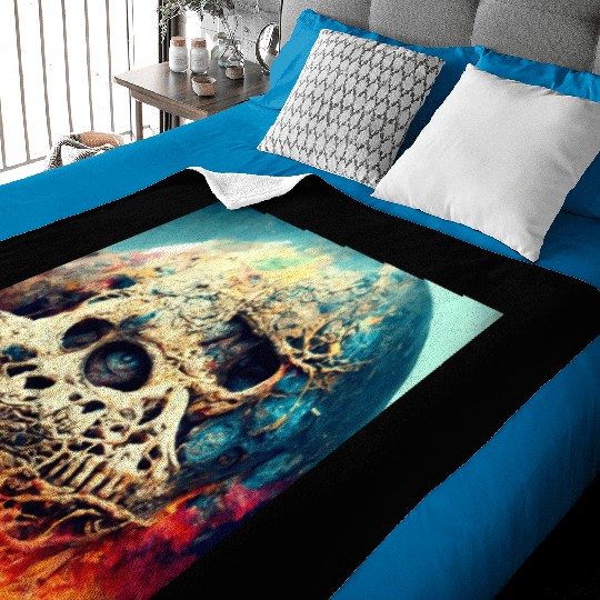 Extremely Realistic Skull in Abstract Art Baby Blankets
