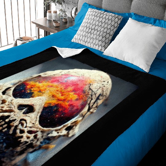 Extremely Realistic Skull in Abstract Art Baby Blankets
