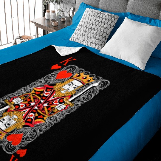 King of Hearts Blackjack Cards Poker 21 K Couple M Baby Blankets