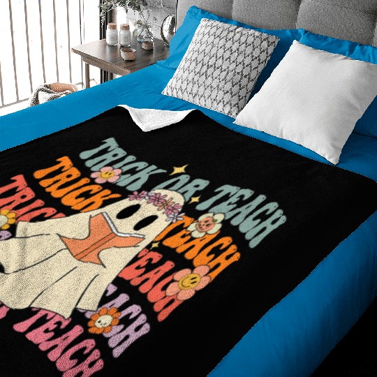 Groovy Trick or Teach Boo Ghost Pre-K Teacher Life Baby Blankets