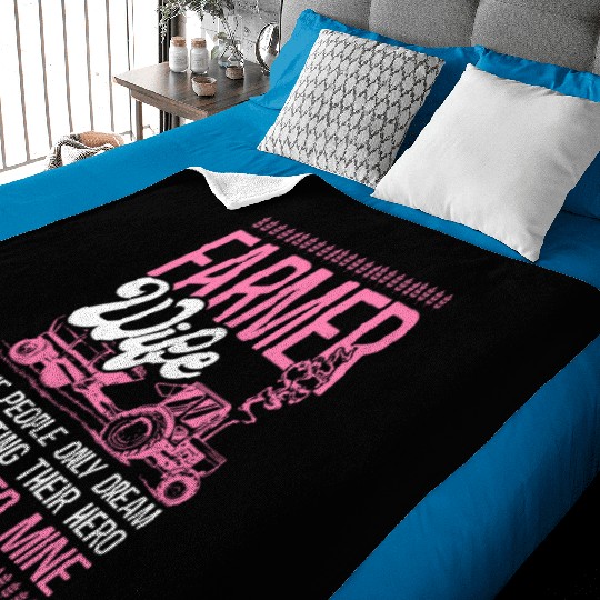 Farming Farmer Wife Tractor Farmer Baby Blankets