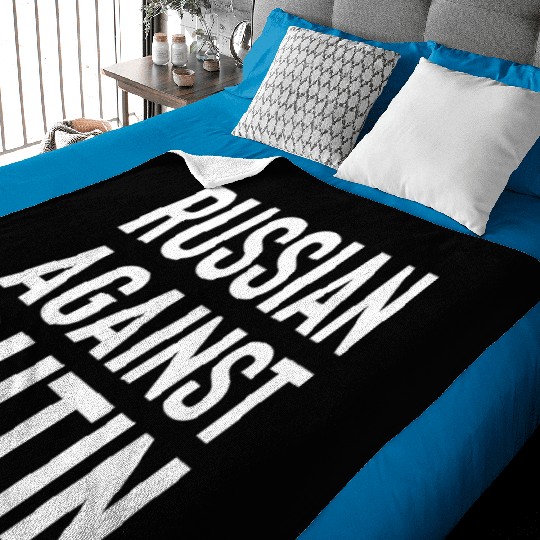 Russian against Putin white Baby Blankets